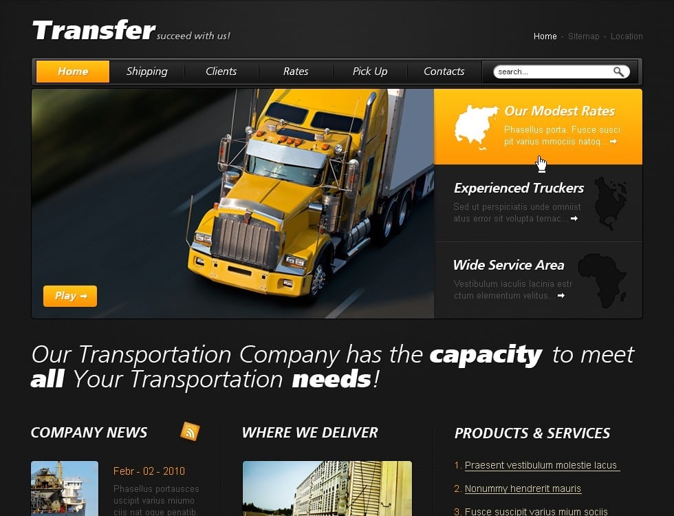 Transportation Website Template 27431 TemplateMonster