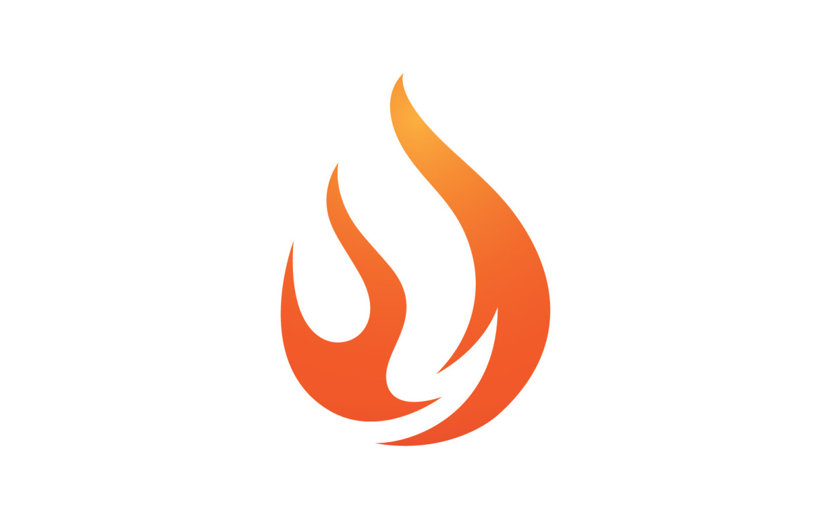 Flame - ilustração do conceito de logotipo vetorial. Sinal de fogo