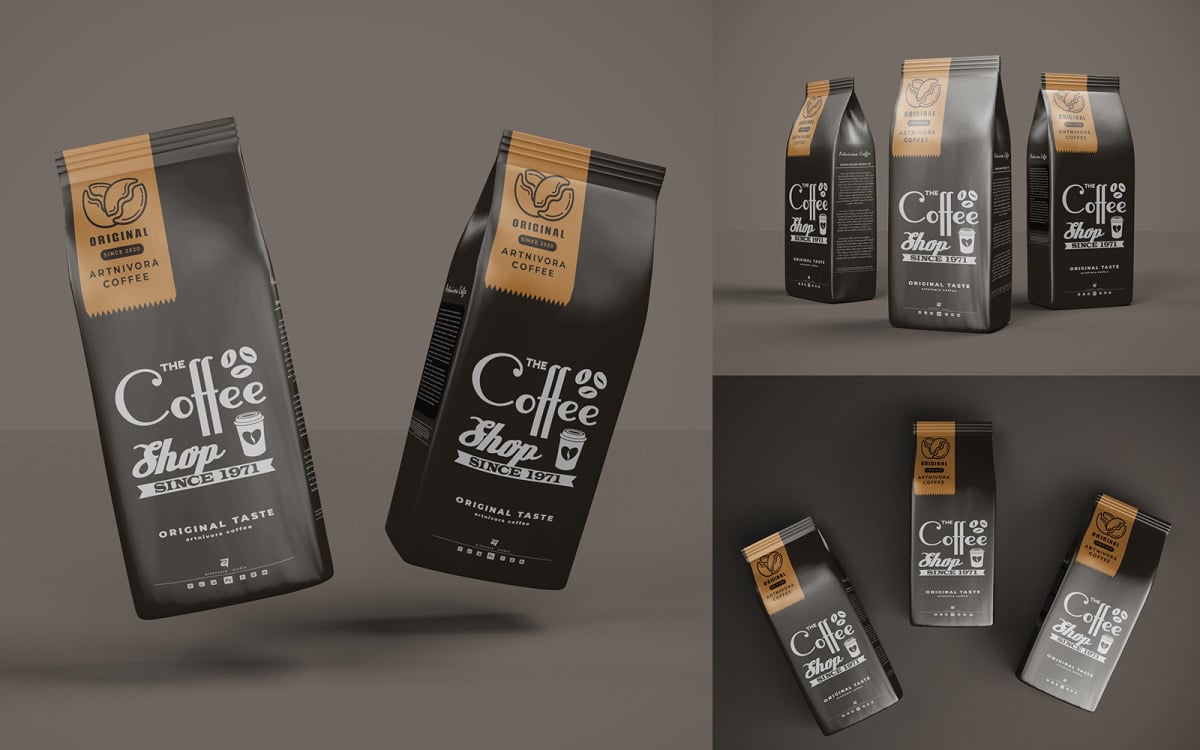 Mockup gói cà phê sẽ khiến bạn không thể bỏ qua. Thiết kế đẹp mắt và chuyên nghiệp sẽ tạo cảm giác hứng thú cho những người yêu thích cà phê. Hãy cùng tìm hiểu chi tiết về sản phẩm và đánh giá tinh tế của nó.