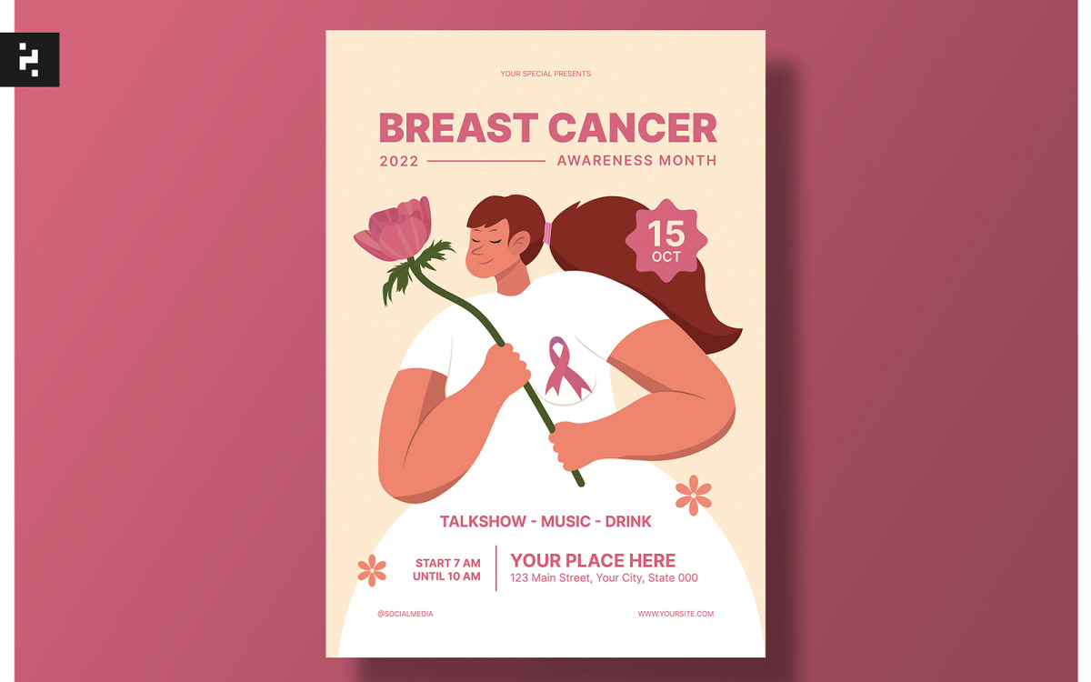 Breast Cancer Awareness Month Flyer #276796 - TemplateMonster