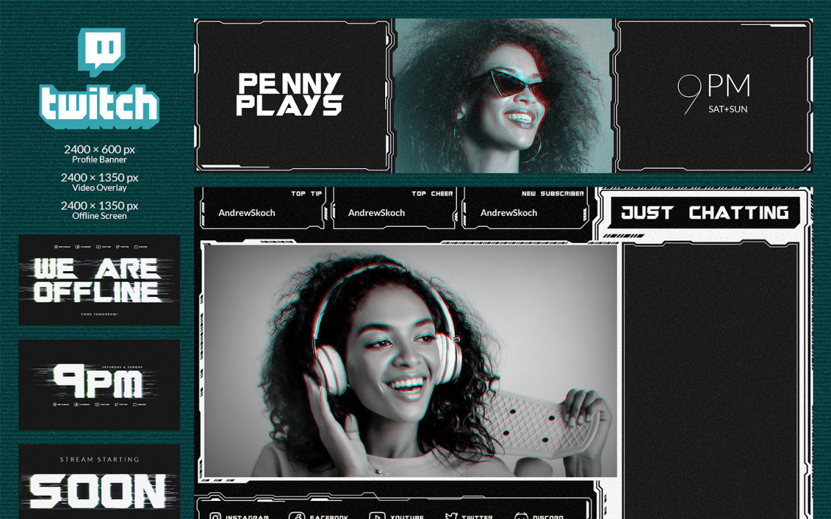 Glitch Twitch – Just Chatting #277198 TemplateMonster