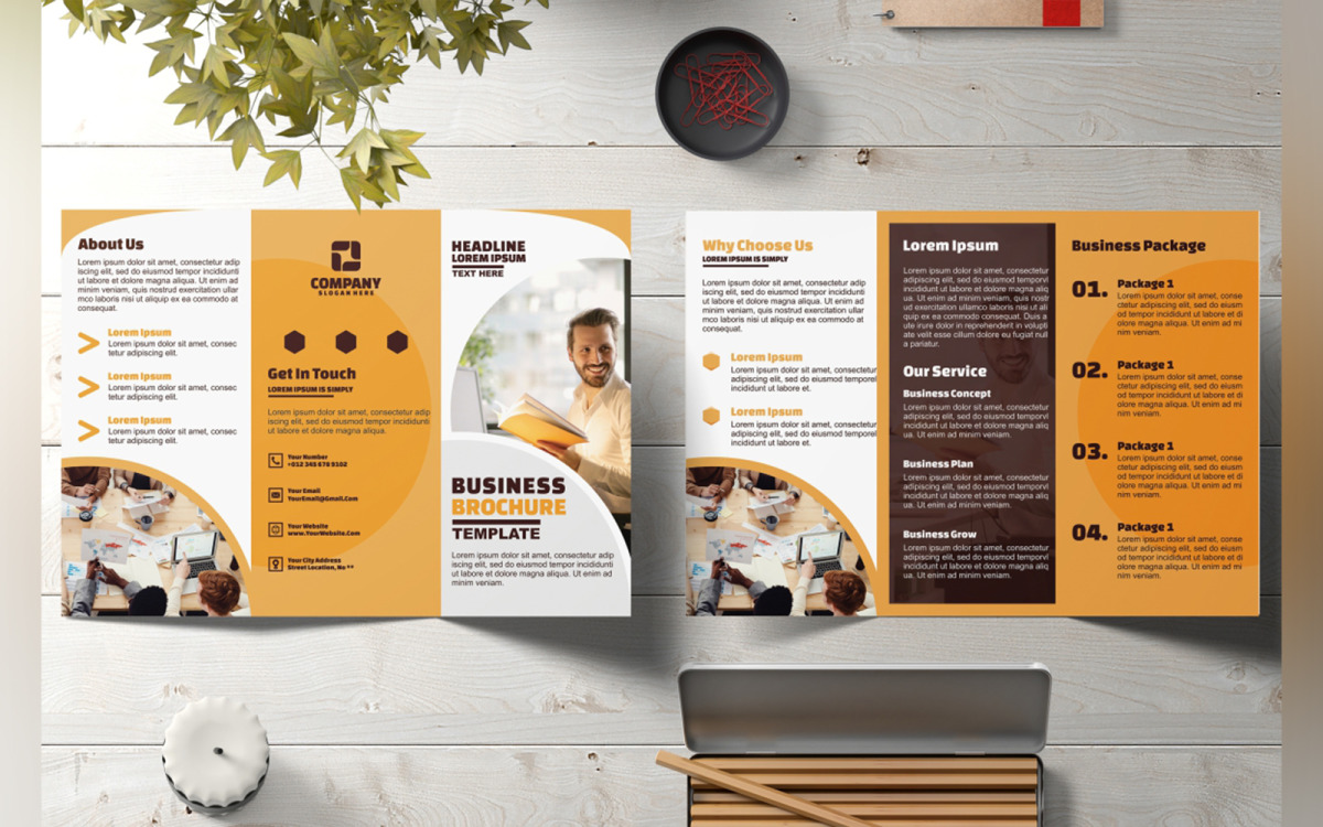 Corporate Tri-Fold Brochure Design Graphic by MI Craft shop