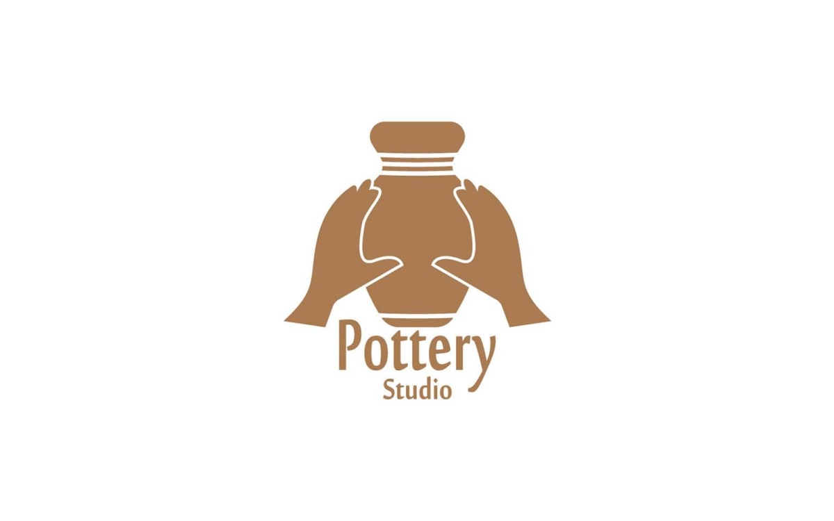Pottery studio logo design Royalty Free Vector Image