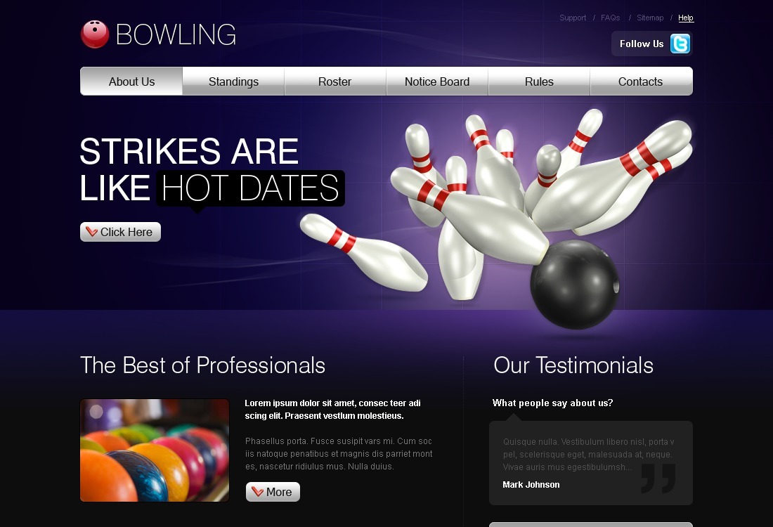 Bowling site Template 27931 TemplateMonster