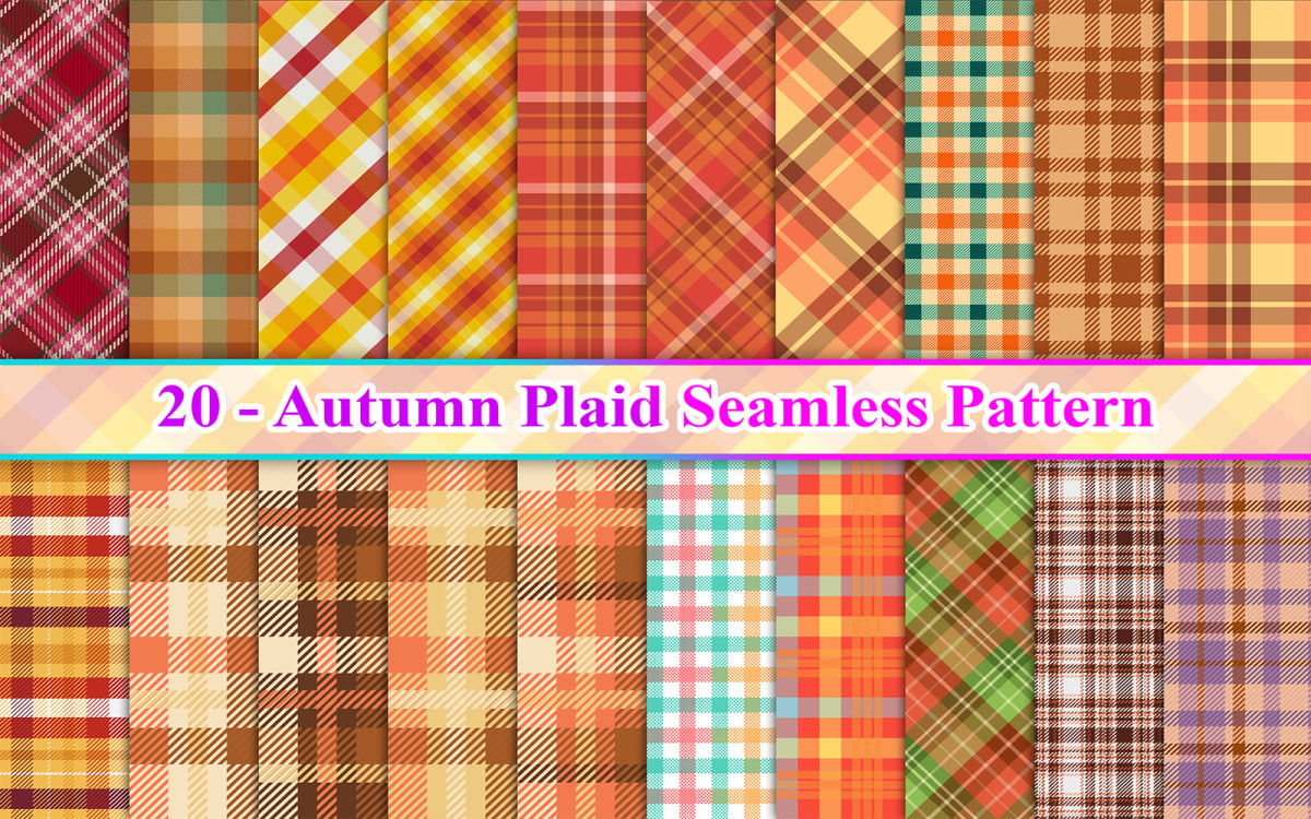 Gingham plaid fabric pattern vector #276175 - TemplateMonster