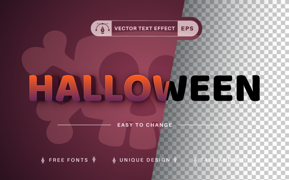Halloween - Efecto de texto editable, estilo de fuente