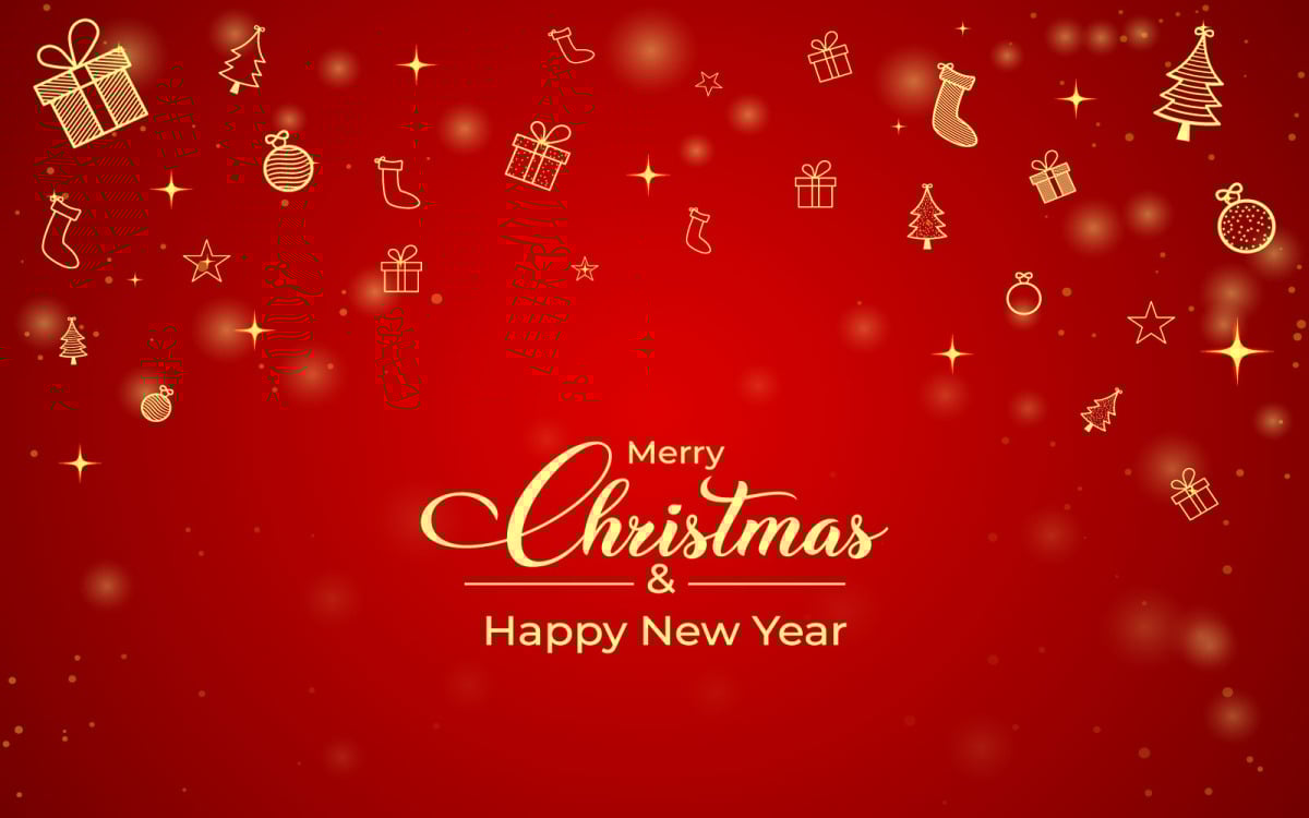 Kerstachtergrond met gouden element, image size:1200x750