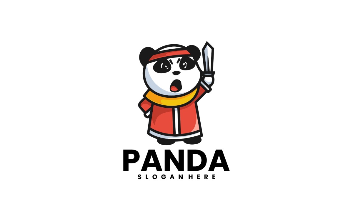 Panda com logotipo de desenho em balão - TemplateMonster