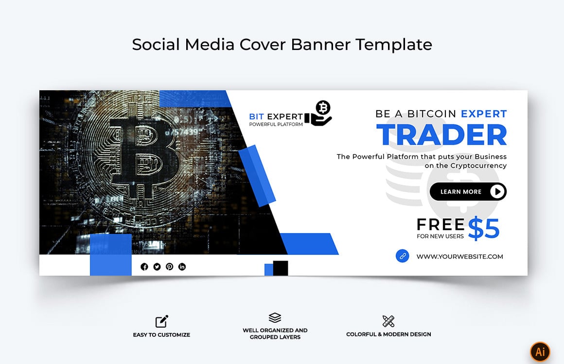 CryptoCurrency Facebook Cover Banner Design-33