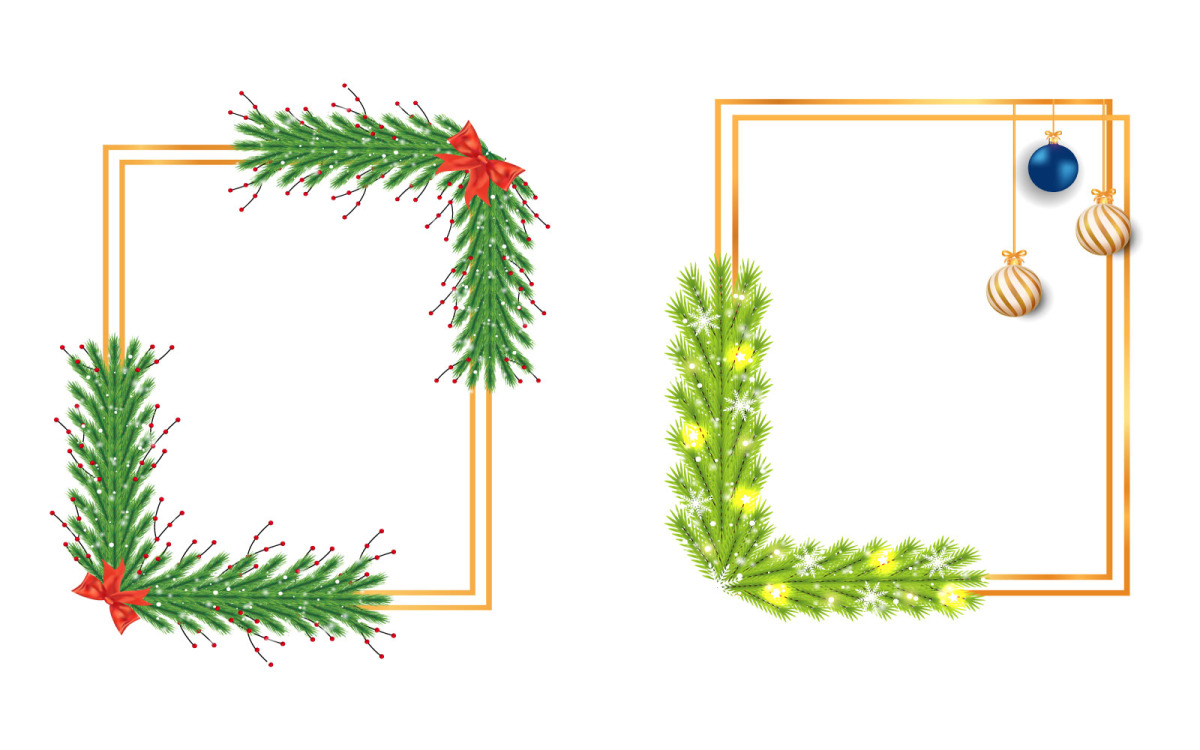 Christmas Frame Decoration Ball, Ribbon - TemplateMonster, image size:1200x750