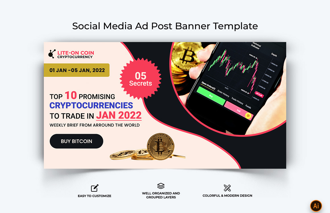 Cryptocurrency Facebook Ad Banner Design-01 - TemplateMonster