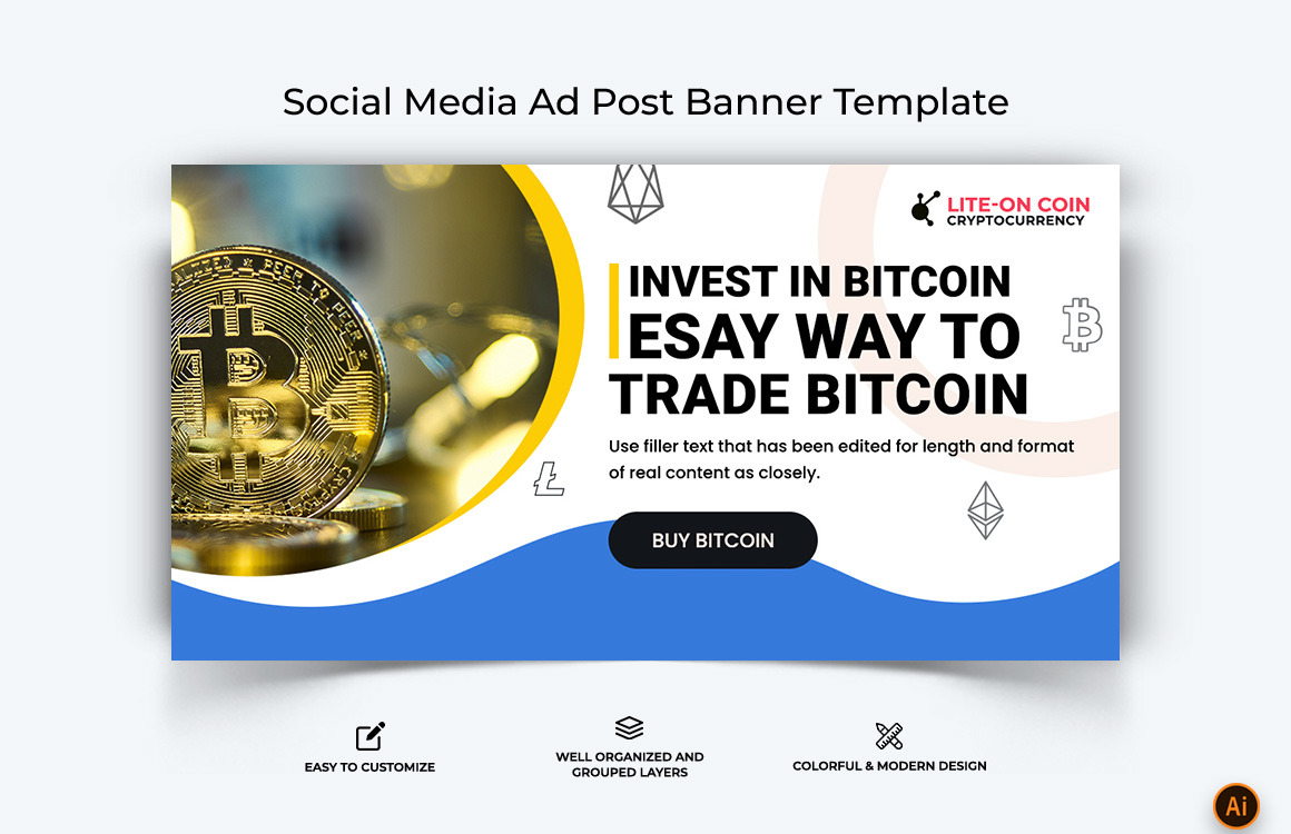 Cryptocurrency Facebook Ad Banner Design-03 - TemplateMonster