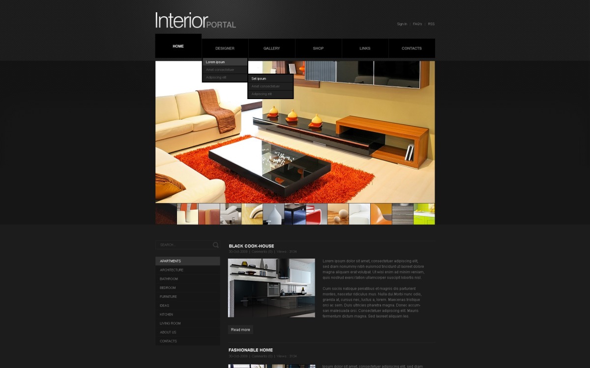 Interior Design Joomla Template 28370 Original 
