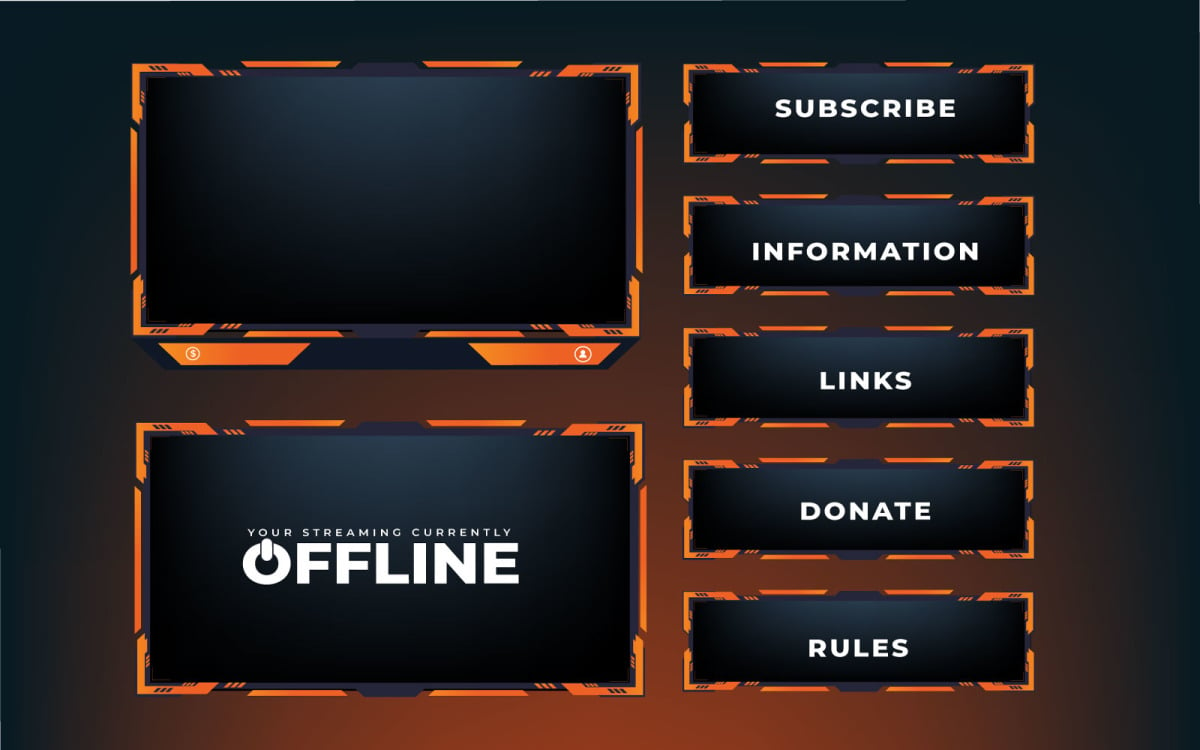 Premium Vector  Simple streaming overlay and screen interface