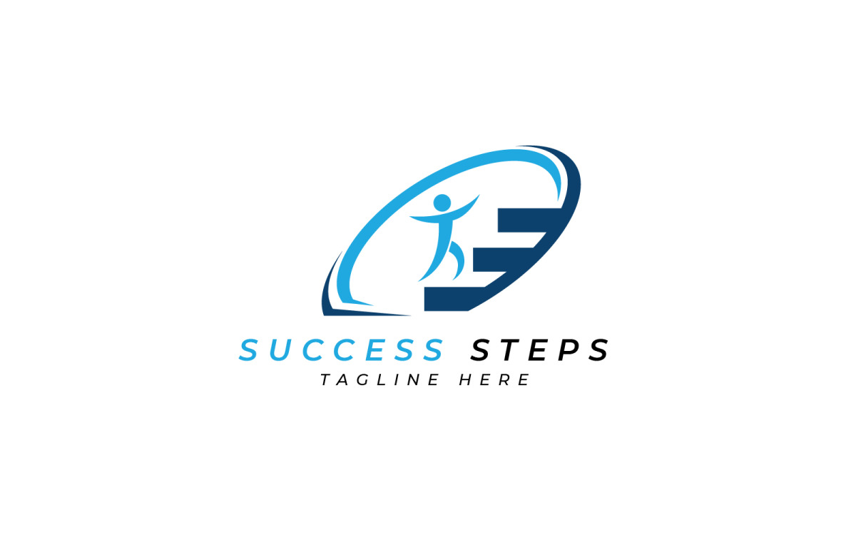 step to success logo design footprint on stairs sign vector concept design  template Stock Vector Image & Art - Alamy