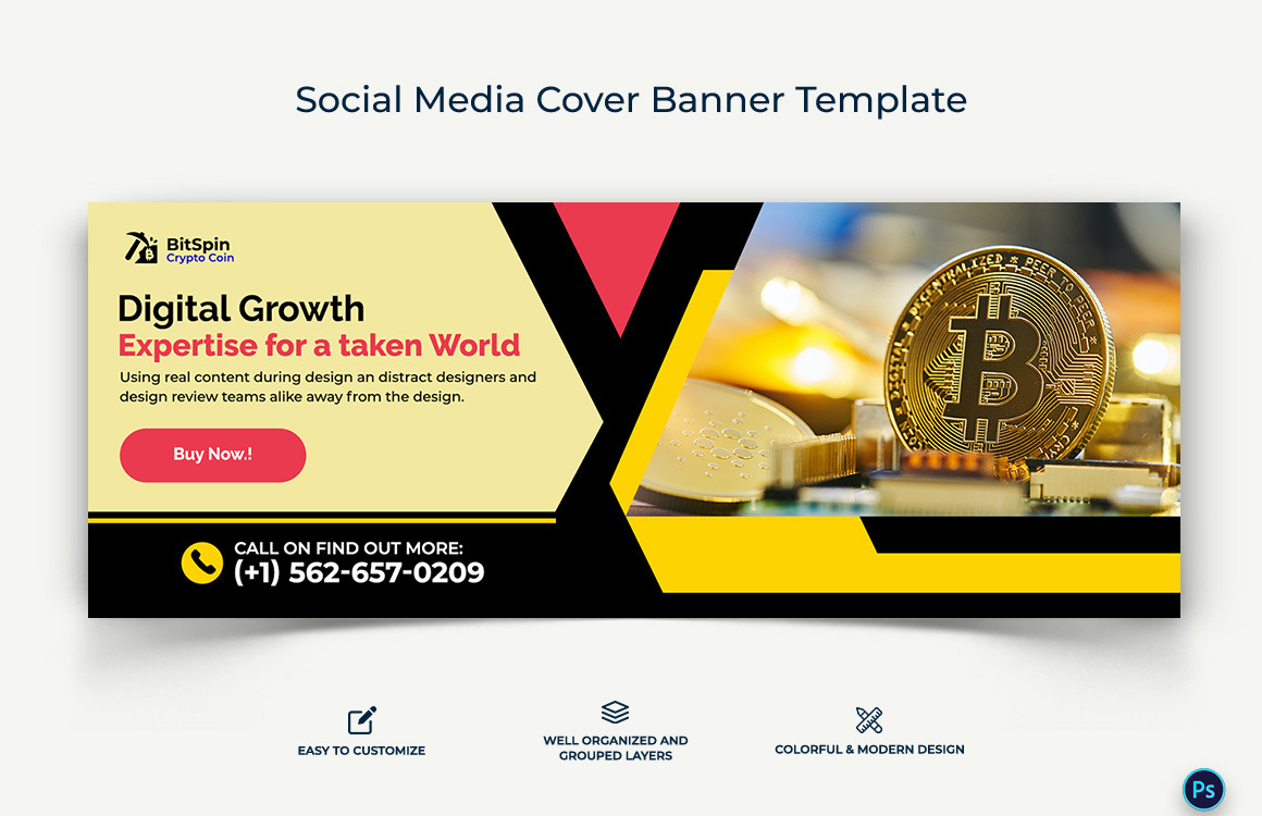 Crypto Currency Facebook Cover Banner Template-13