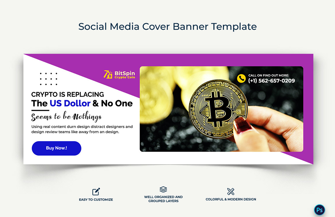 Crypto Currency Facebook Cover Banner Template-20