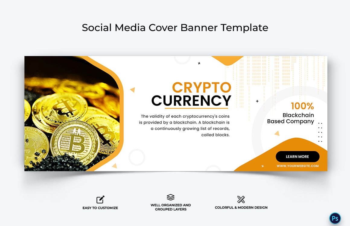 Crypto Currency Facebook Cover Banner Template-21
