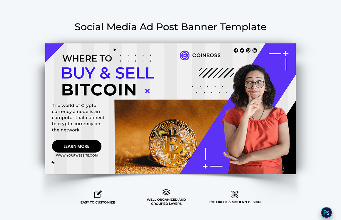 Crypto Currency Facebook Ad Banner Template-25