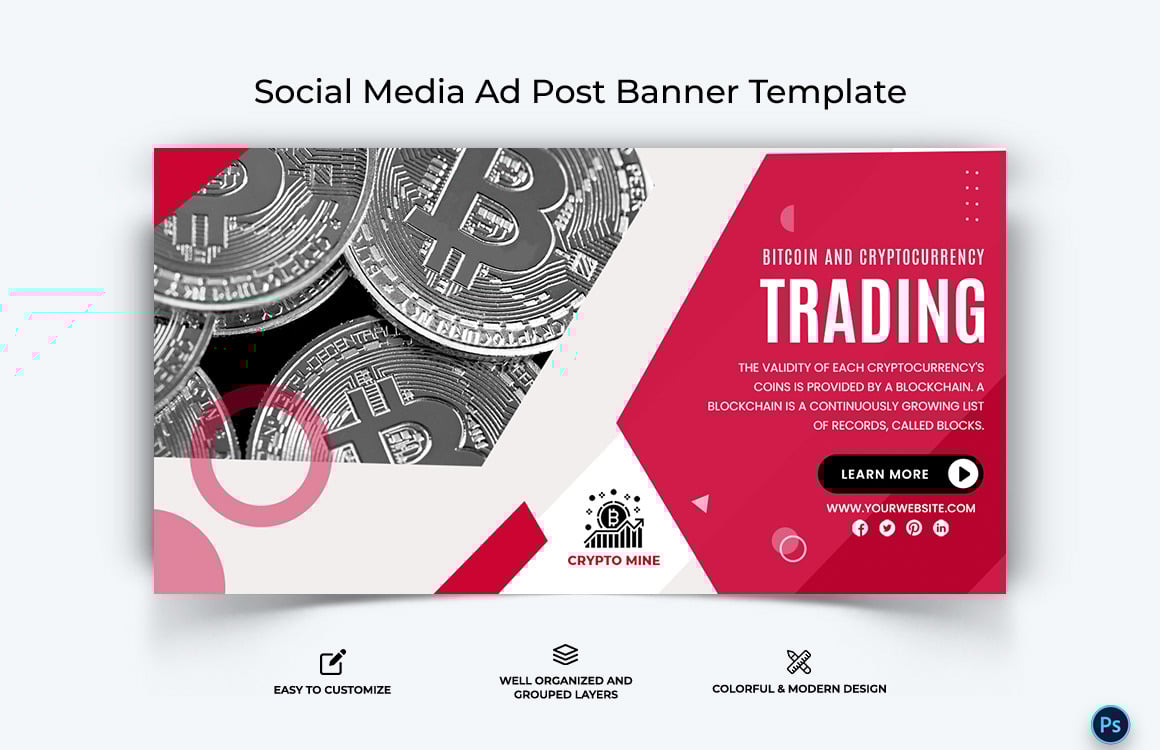 Crypto Currency Facebook Ad Banner Template-29