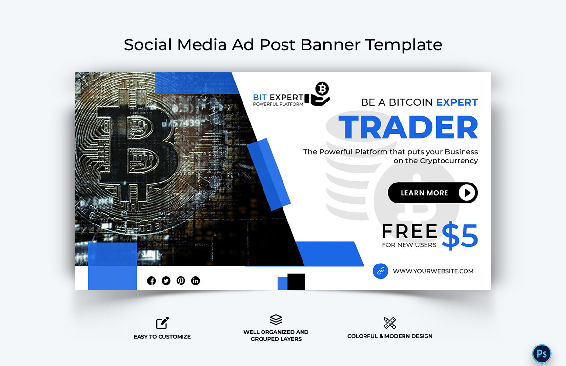 Crypto Currency Facebook Ad Banner Template-33