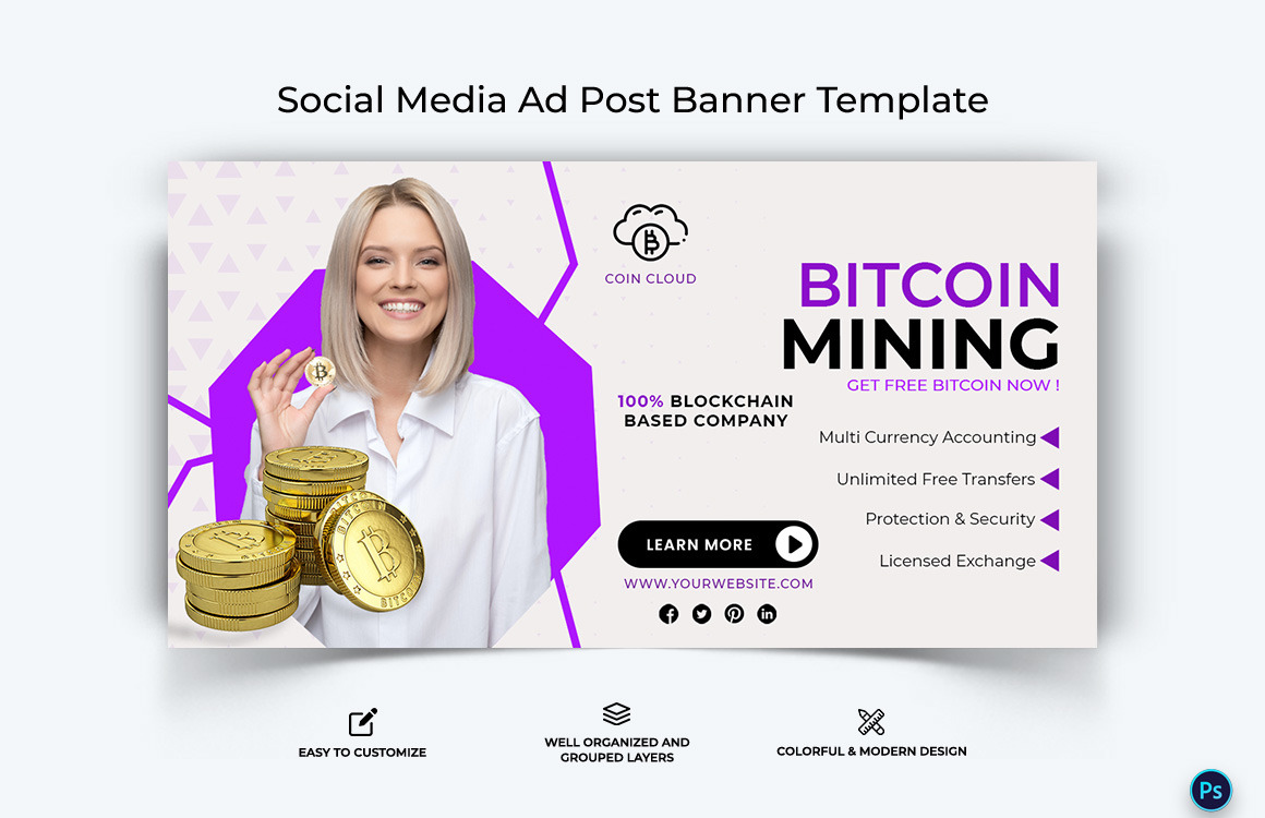 Crypto Currency Facebook Ad Banner Template-35