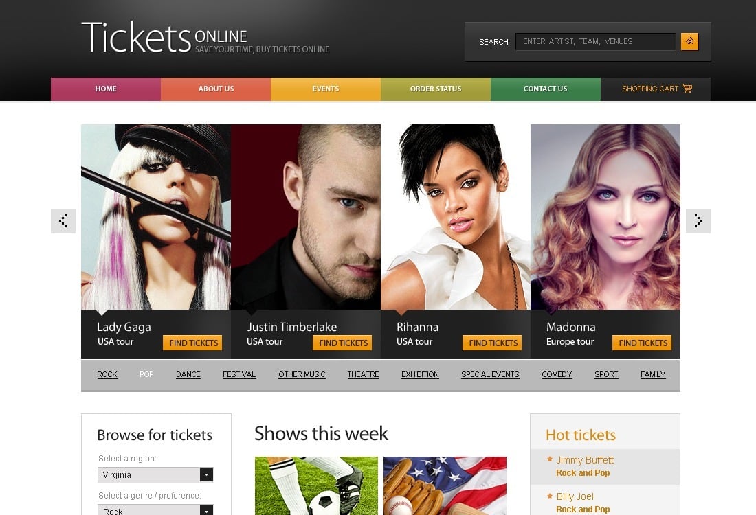 Ticket Website Template