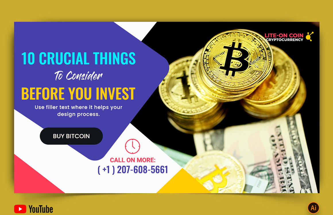 Cryptocurrency YouTube Thumbnail Design -07 - TemplateMonster