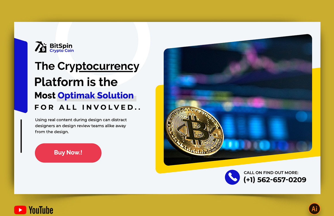 Cryptocurrency YouTube Thumbnail Design -16 - TemplateMonster