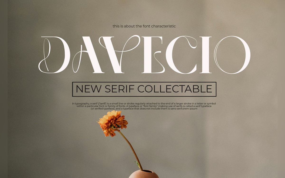 Davecio - Modern Serif Fonts #295466 - TemplateMonster