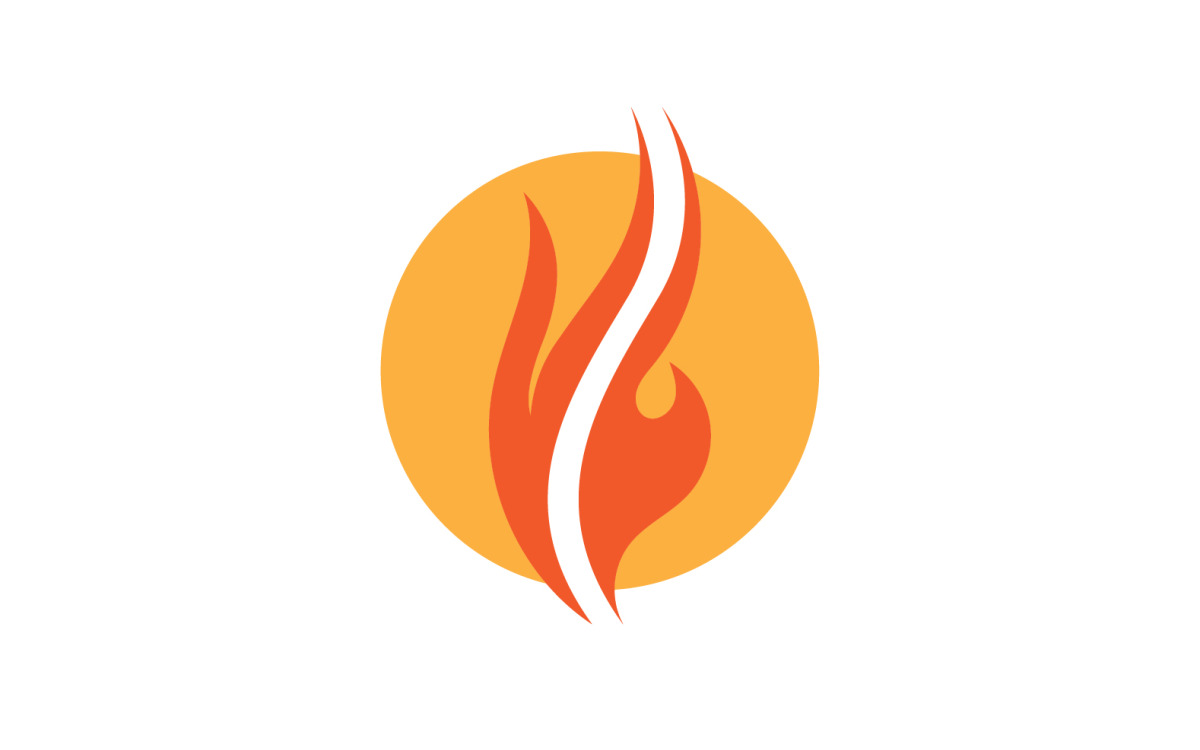 Logotipo de vetor de chama de fogo Símbolo de gás quente e energia V31