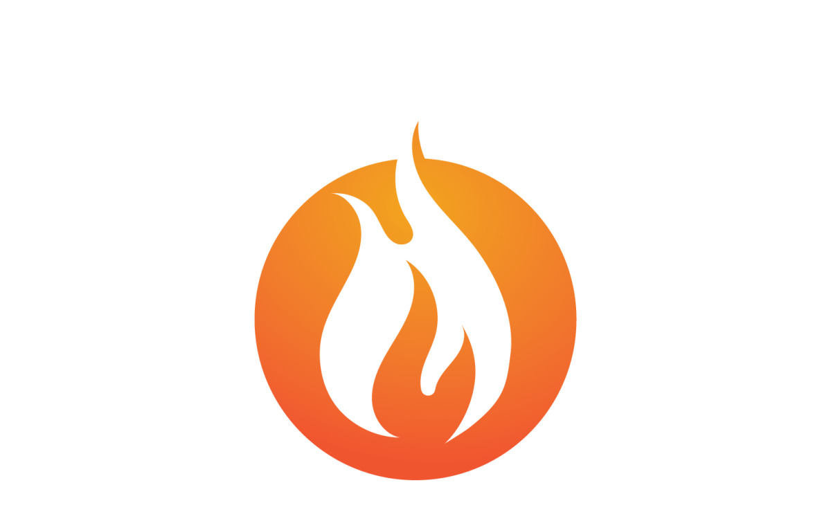 Logotipo de vetor de chama de fogo Símbolo de gás quente e energia V23
