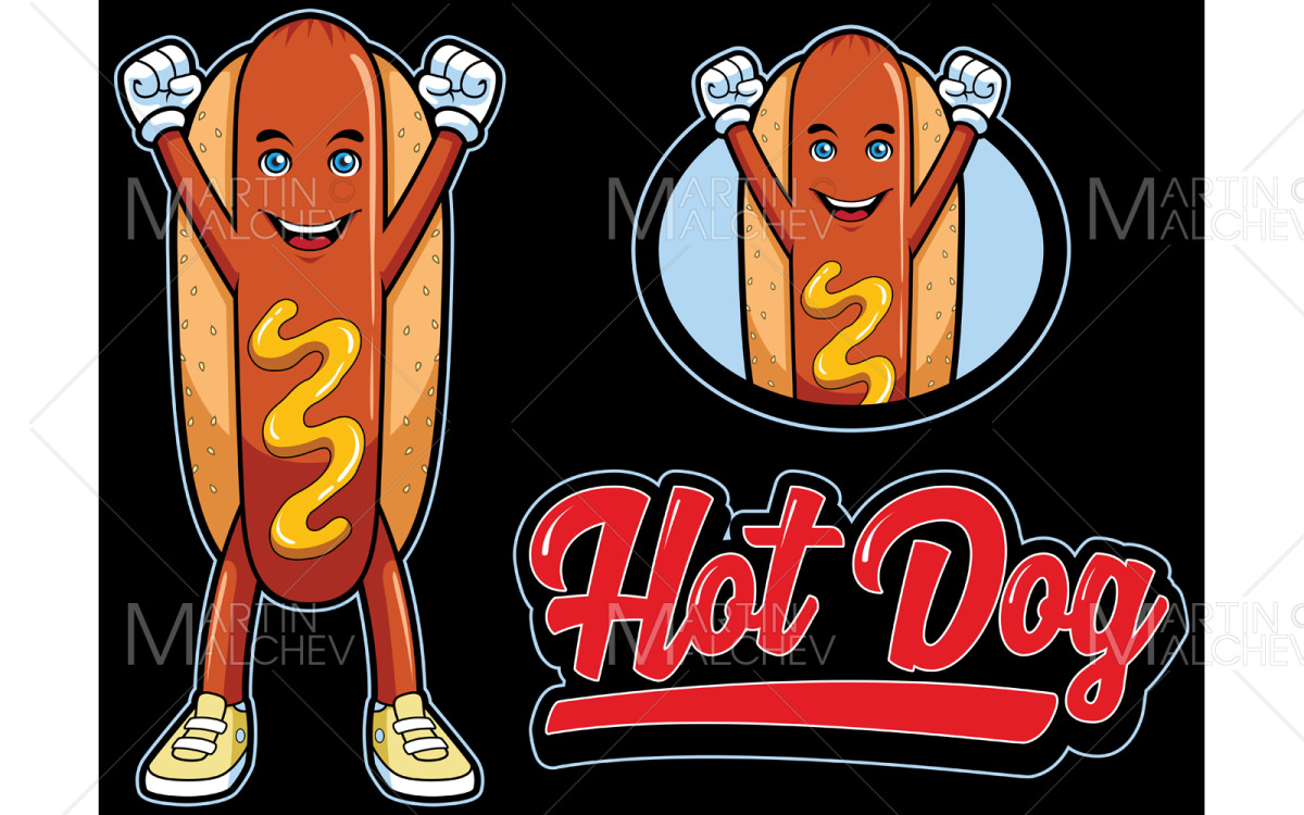 Vector Mascot Illustration of Hot Dog Sausage Design 