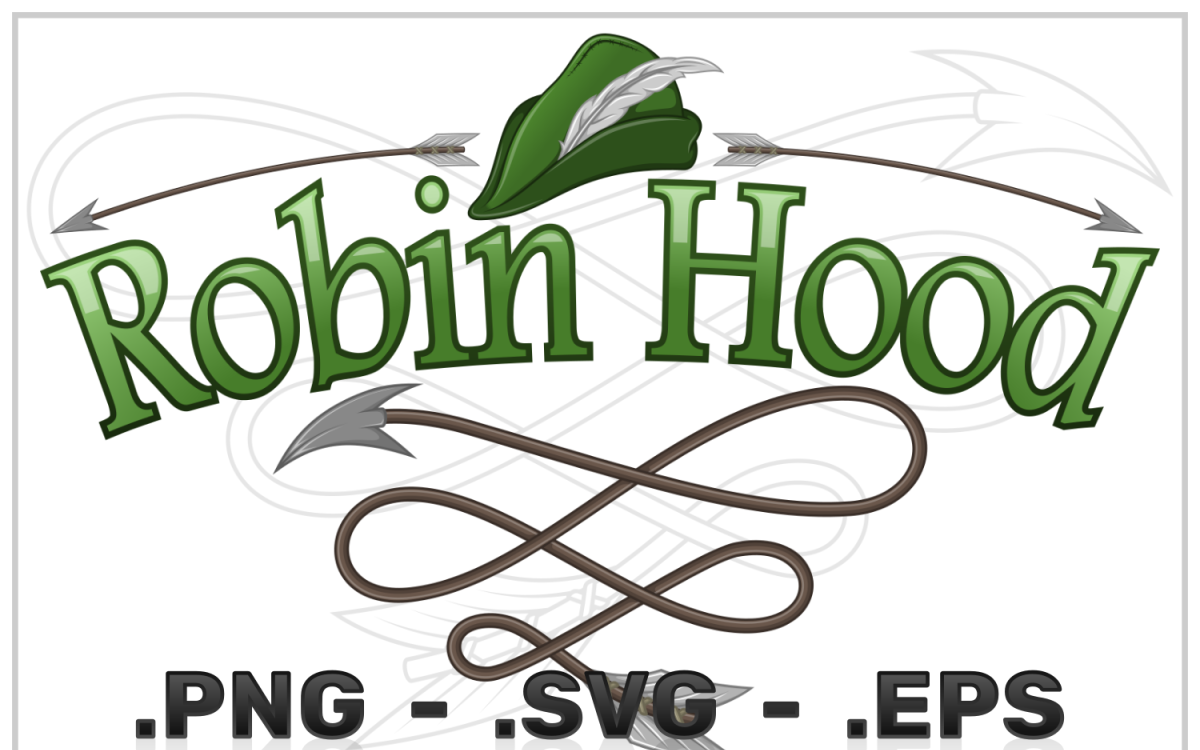 Diseño de vector de sombrero de Robin Hood con fecha