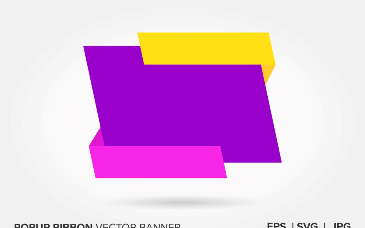 Gelb und Magenta Farbe Popup-Band-Vektor-Banner
