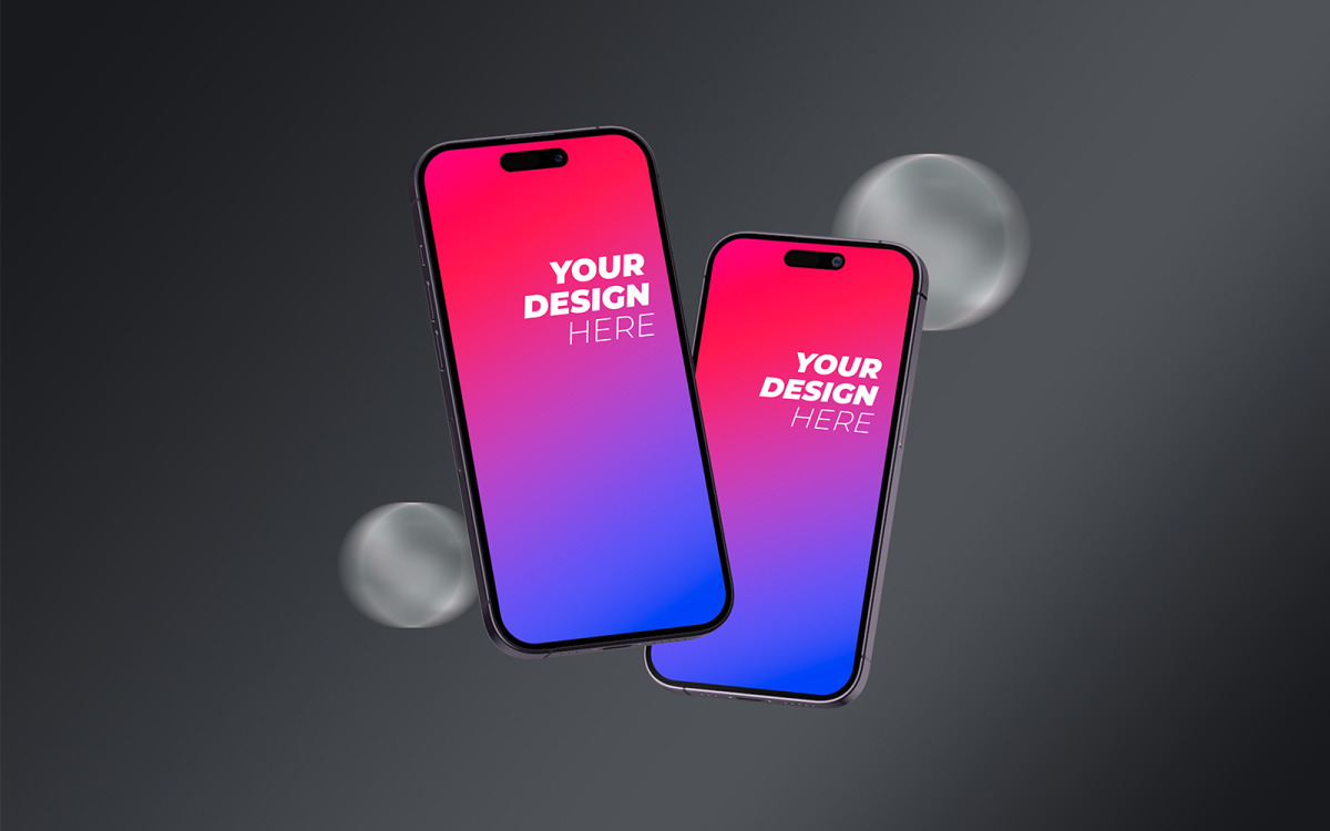 Мокап смартфона iPhone 14 pro max mockup Template