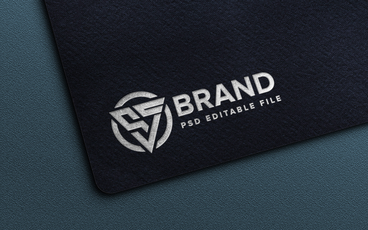 Silver Logo Mockup Embossed on Black Craft Paper