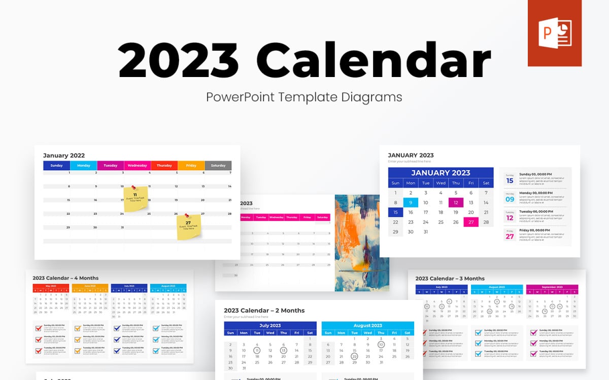 Календарь 2023 Дизайн шаблона PowerPoint - TemplateMonster