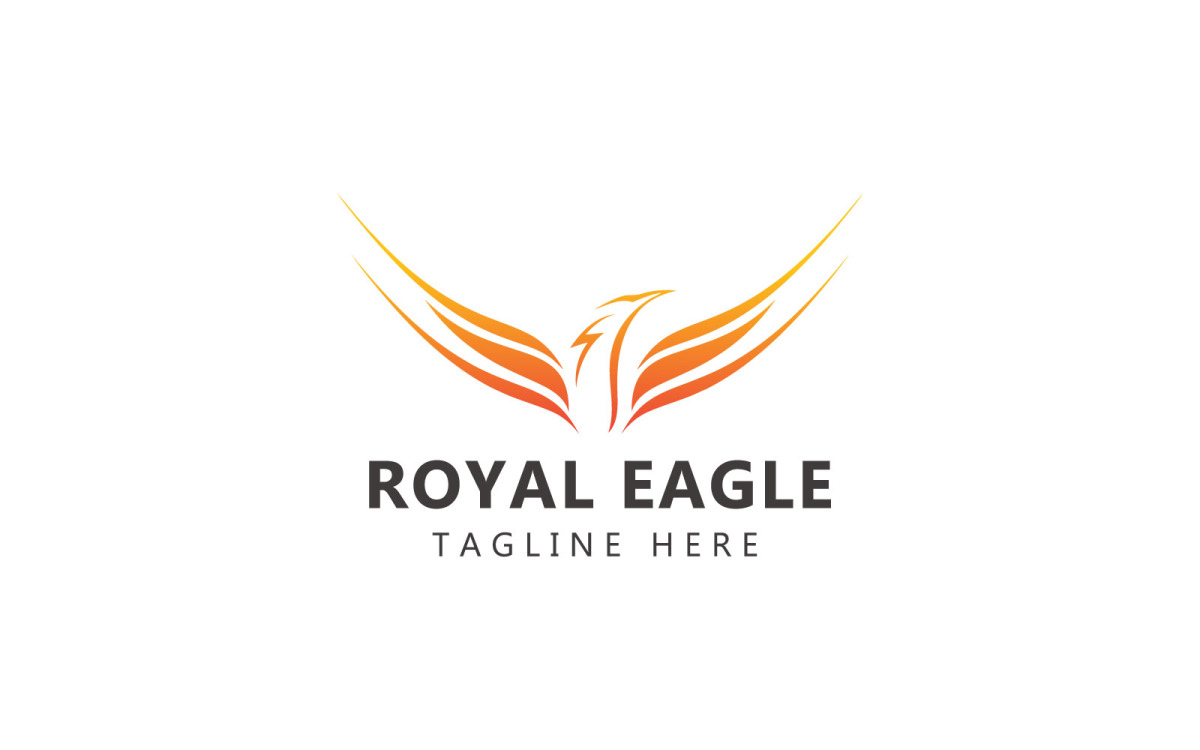 Logotipo de águila real y elegante plantilla de logotipo de ala real