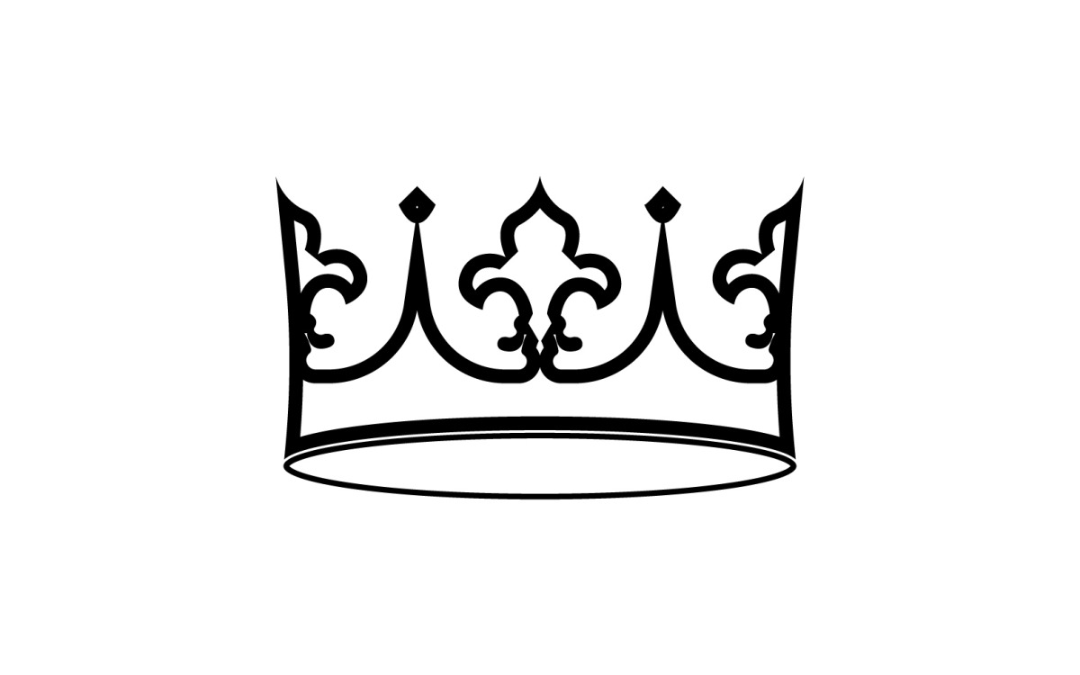 clipart in bianco e nero con corona principessa