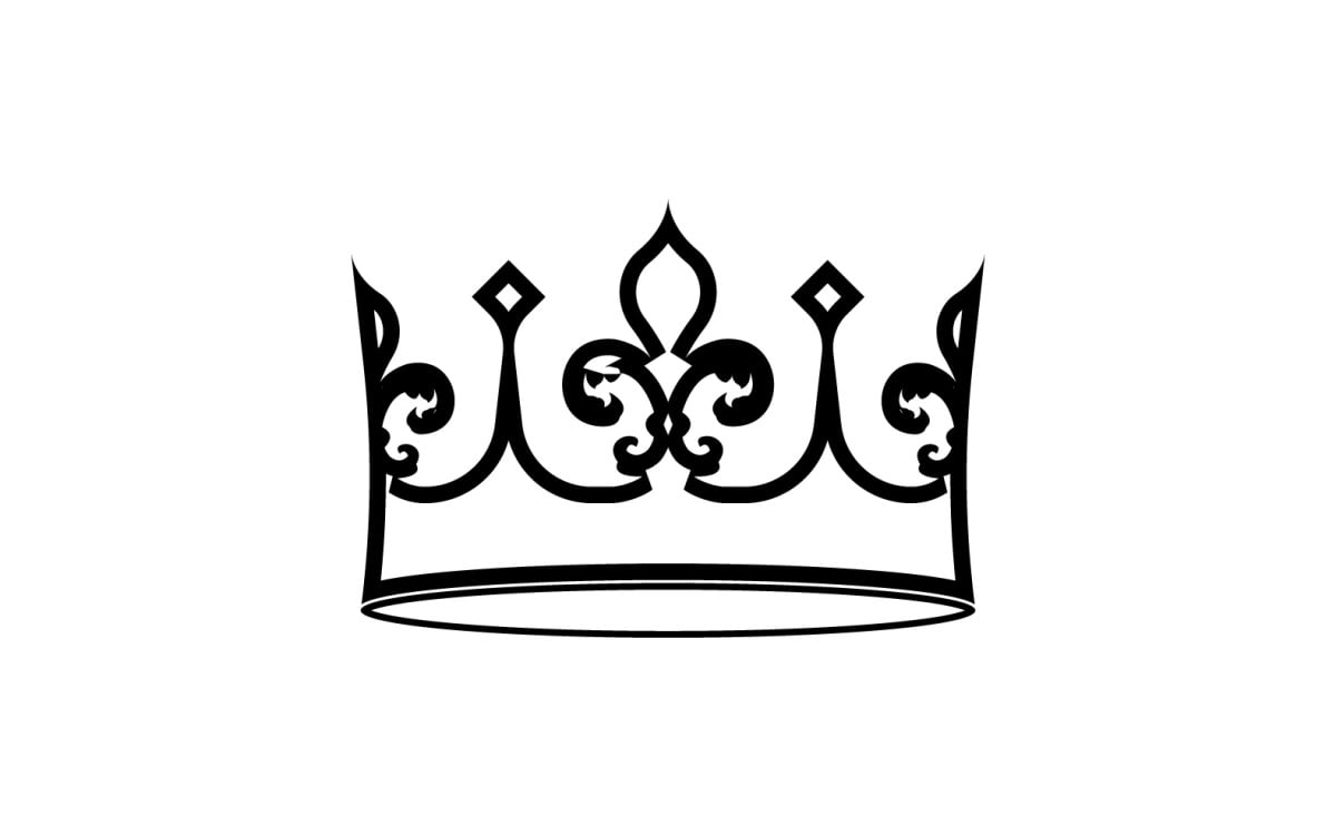 clipart in bianco e nero con corona principessa