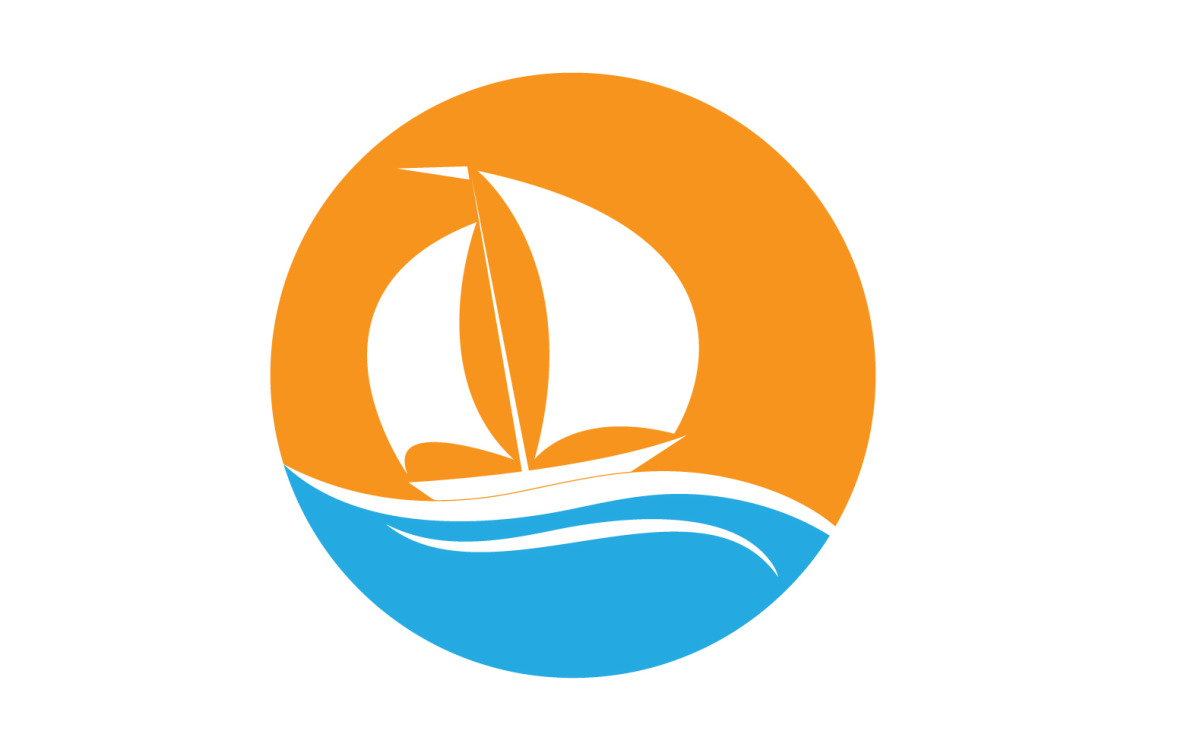 Ocean Cruise linear Ship Silhouette logo Vector 44, image size:1200x750