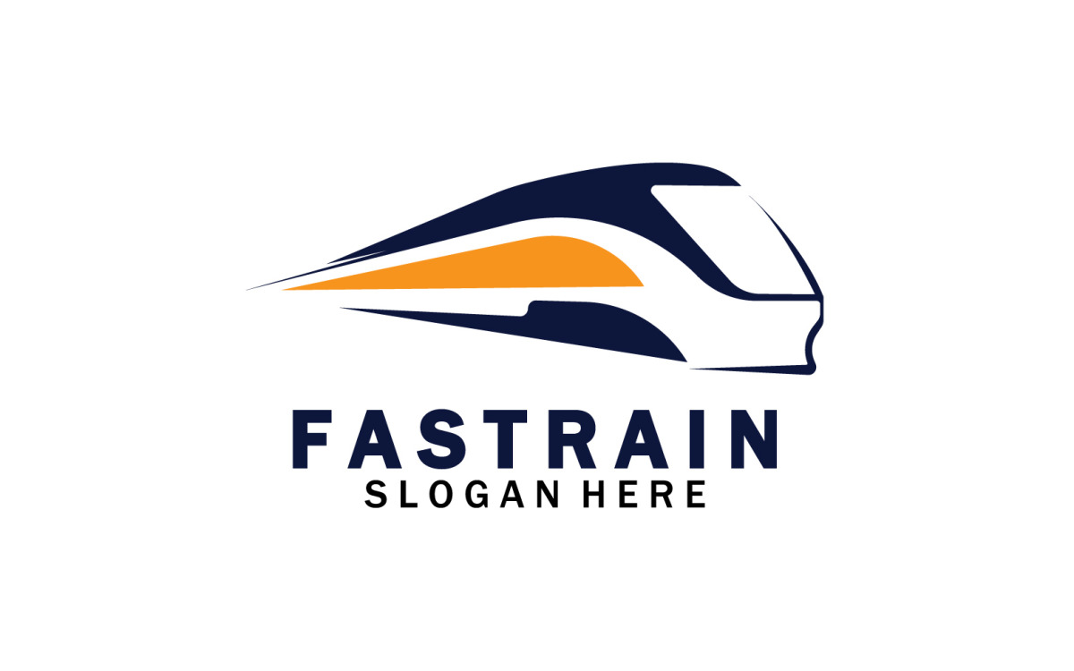 Fast train logo design high speed rail icon Vector Image