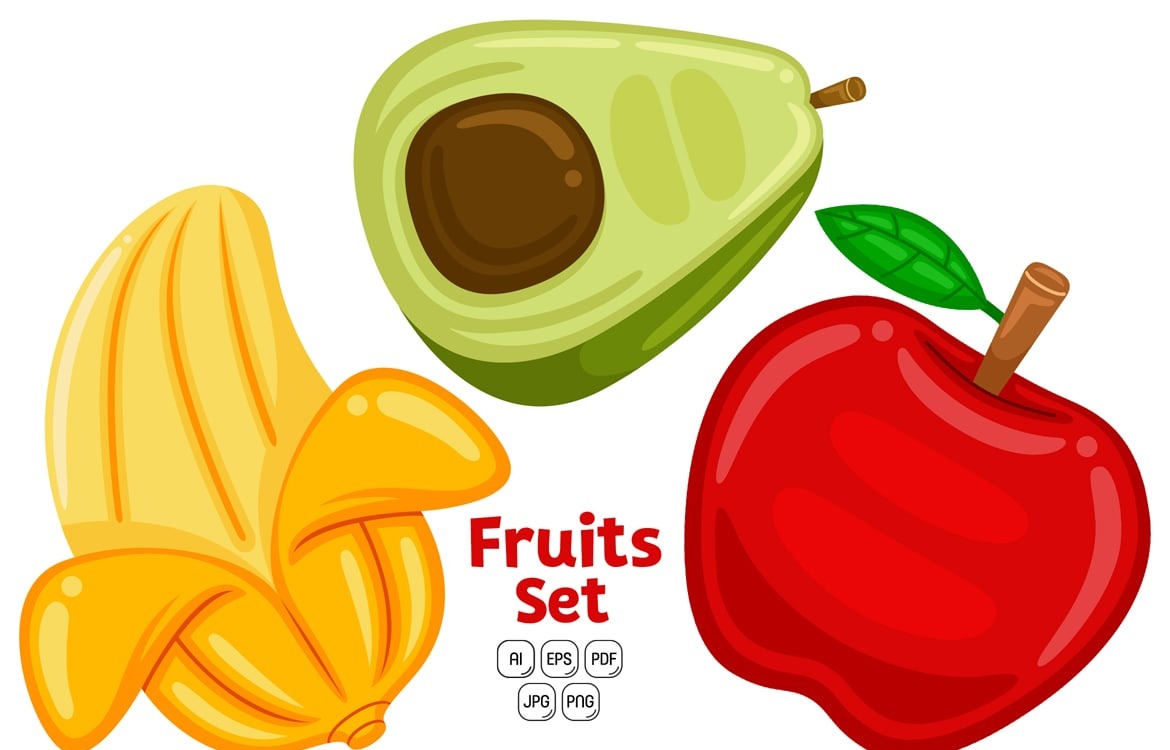 Cute Fruits Pack Vector #01 #304796 - TemplateMonster