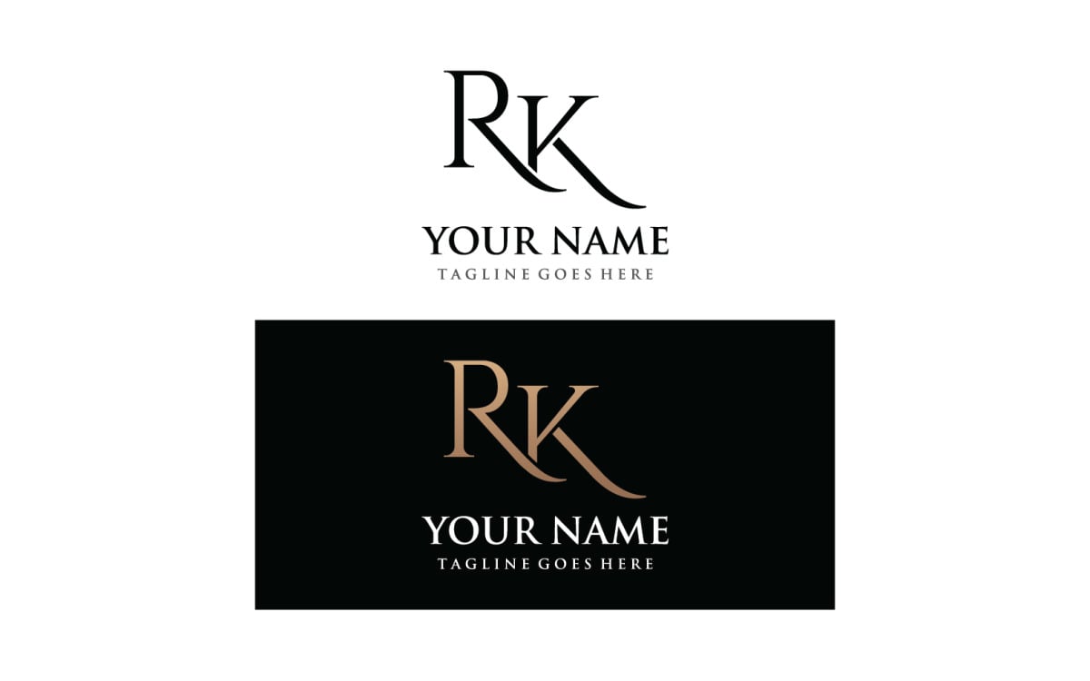 Rk letter logo design initial letters gamings Vector Image