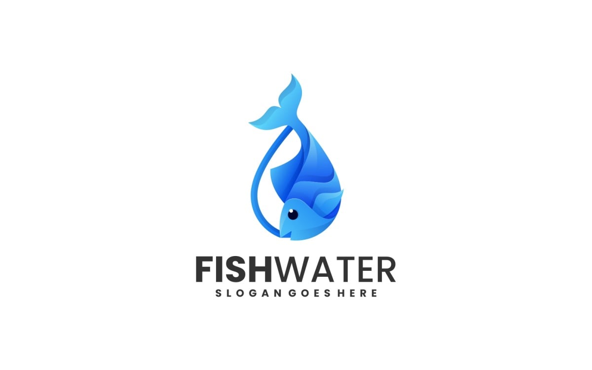 Fish Water Gradient Logo Style #308106 - TemplateMonster