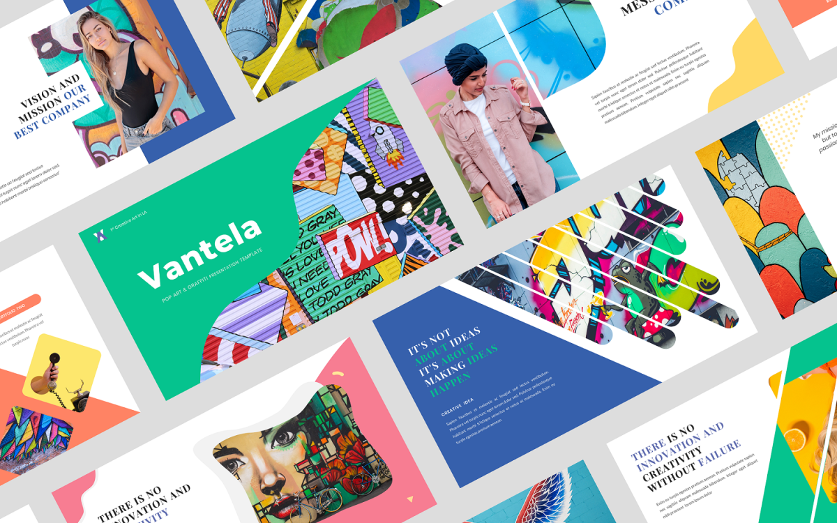 Portfolio de l'artiste de graffiti | Google Slides et PPT, image size:1200x750