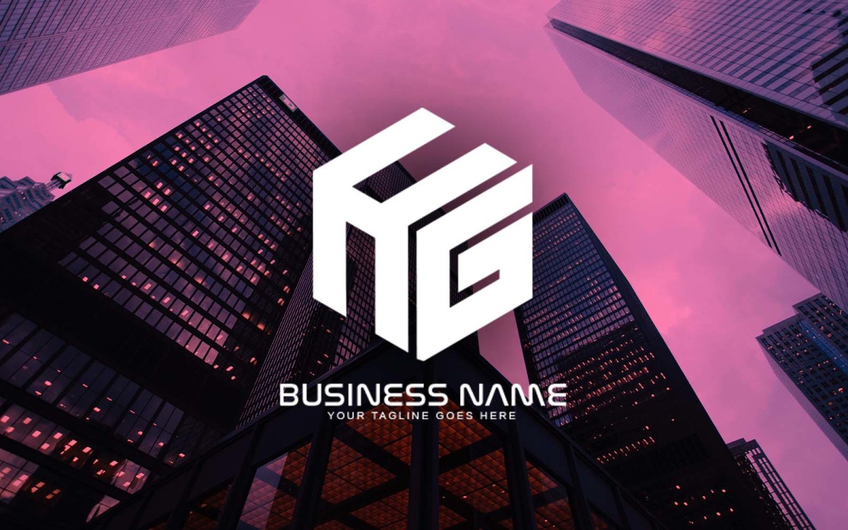 Initial Letter HG Logo Template Design:: tasmeemME.com