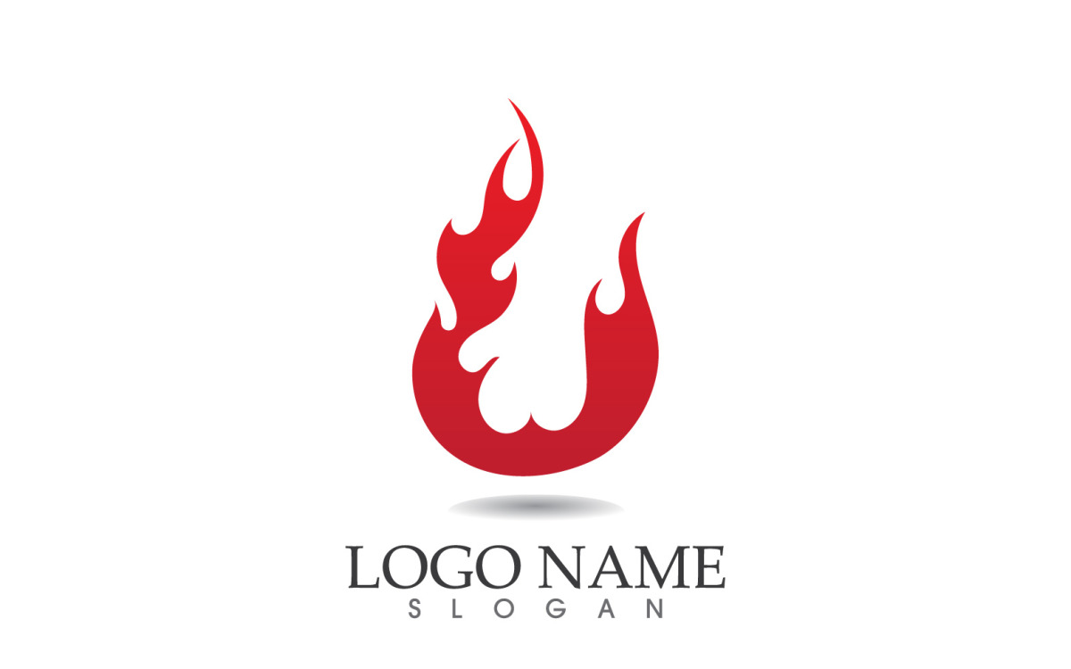 ícone De Fogo Vetorial Com Símbolo De Chama E Modelo De Logotipo