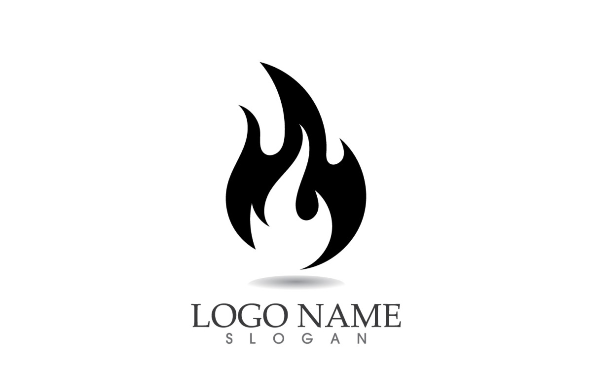 Logotipo e símbolo de fogo com ilustração vetorial de design de